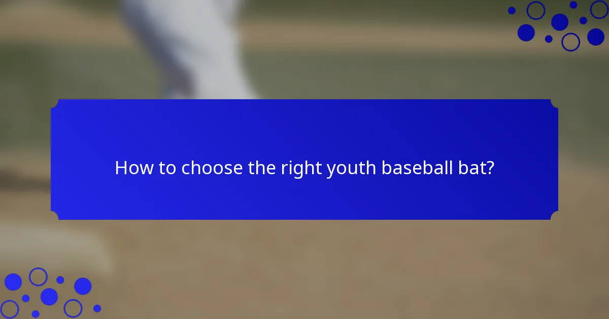How to choose the right youth baseball bat?